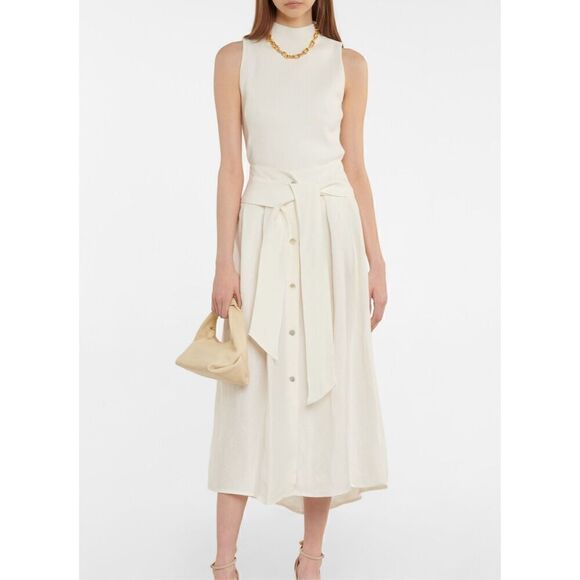 New. Vince Belted Button-Front Skirt. 1X. Retails $410 - Picture 2 of 15